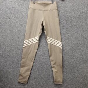 Yoga Performance Leggings Womens S Beige Striped Stretch Gym Pants 925 Fit 22x26
